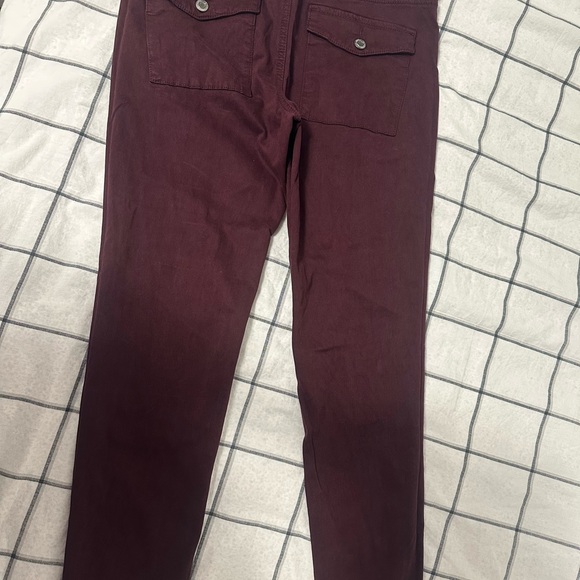 American Eagle Outfitters Maroon Button-Fly Pants - Picture 3 of 4